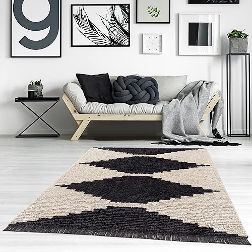 Madison Park Alfombras tejidas turcas para sala de estar, comedor interior, decoración del hogar, ultra suaves, para dormitorio, 6'6x9 pies, color