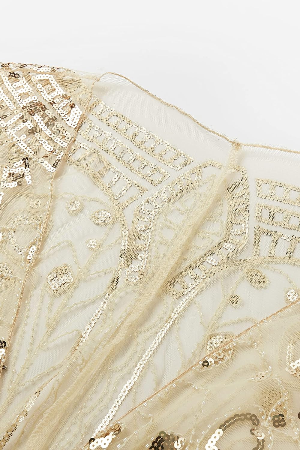 BABEYOND 1920s Sequin Beaded Shawl Wraps Fringed Evening Cape Scarf for Wedding - Image 5