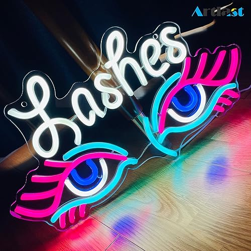 Miniatura 7 de Artlast Letrero de neón con pestañas de luz de neón LED para negocios, letrero de neón para salón de belleza, decoración de pared, extensión de