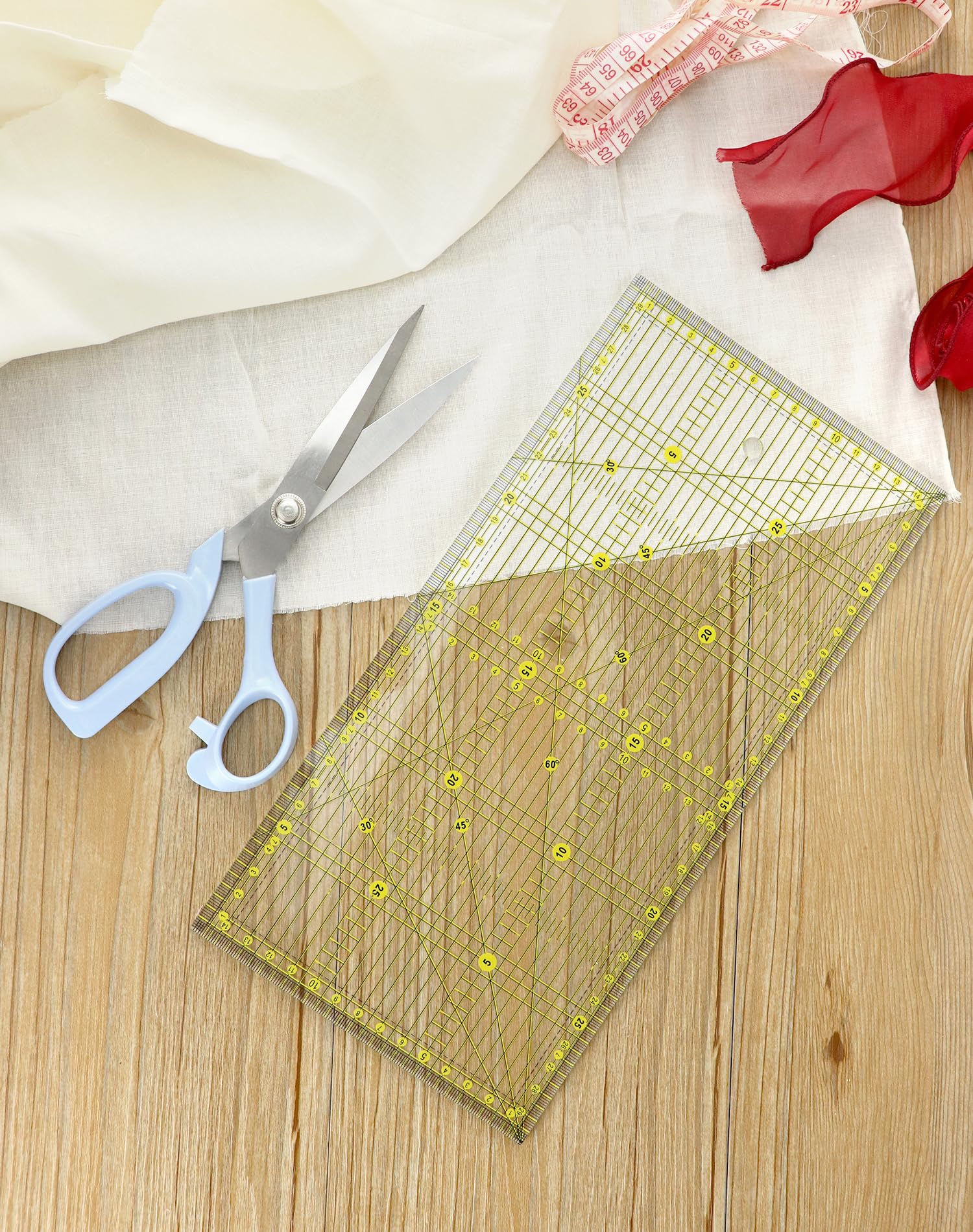 Règle Patchwork 15x30cm Avec Indications Angles - Règle Couture Précise QWORK Pour Quilting