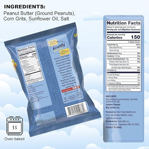 Miniatura 4 de Osem Bamba Peanut Butter Suns Snacks para toda la familia  Bocadillos naturales de mantequilla de maní de maíz (paquete de 4  bolsas de 4 onzas)