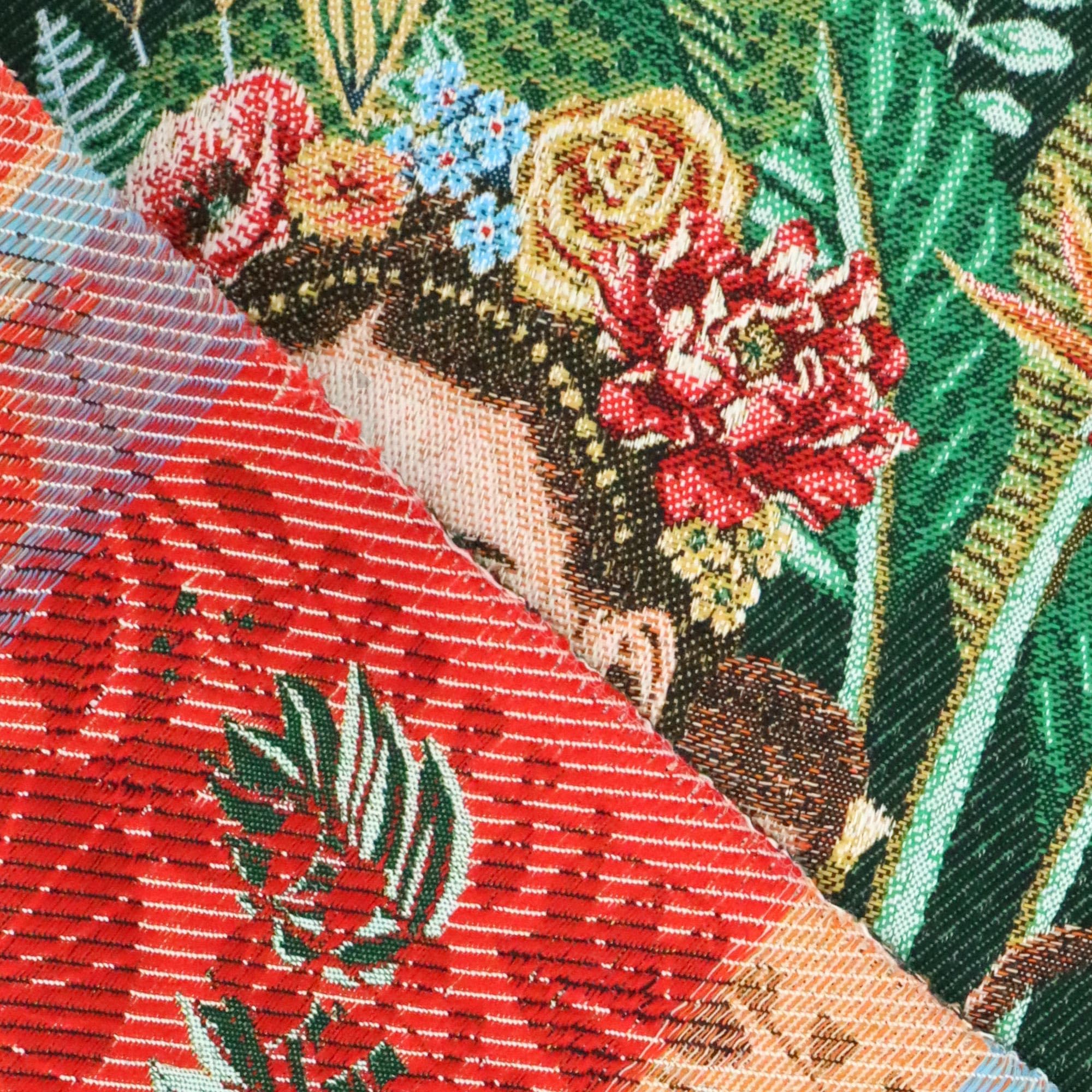 Linnea Carré De Tissu Jacquard Polycoton Motif Afro Et Fleurs