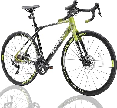 PANTHER PROTEUS Shimano 105 22 Speed Road Bike, 7075 Aluminum Frame + Full Carbon Fork, Hydraulic Disc Brake, Through Axle, Lightweight, Long Ride Model