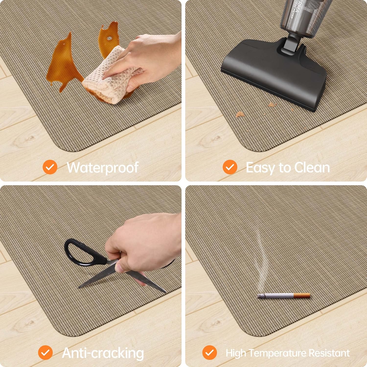 Office Chair Mat for Hardwood & Tile Floor, 36"x48" Computer Chair Mat, Non-Curve Anti Slip Hard Floor Protector for Rolling Chair, PVC Mat Desk Rug for Home Office