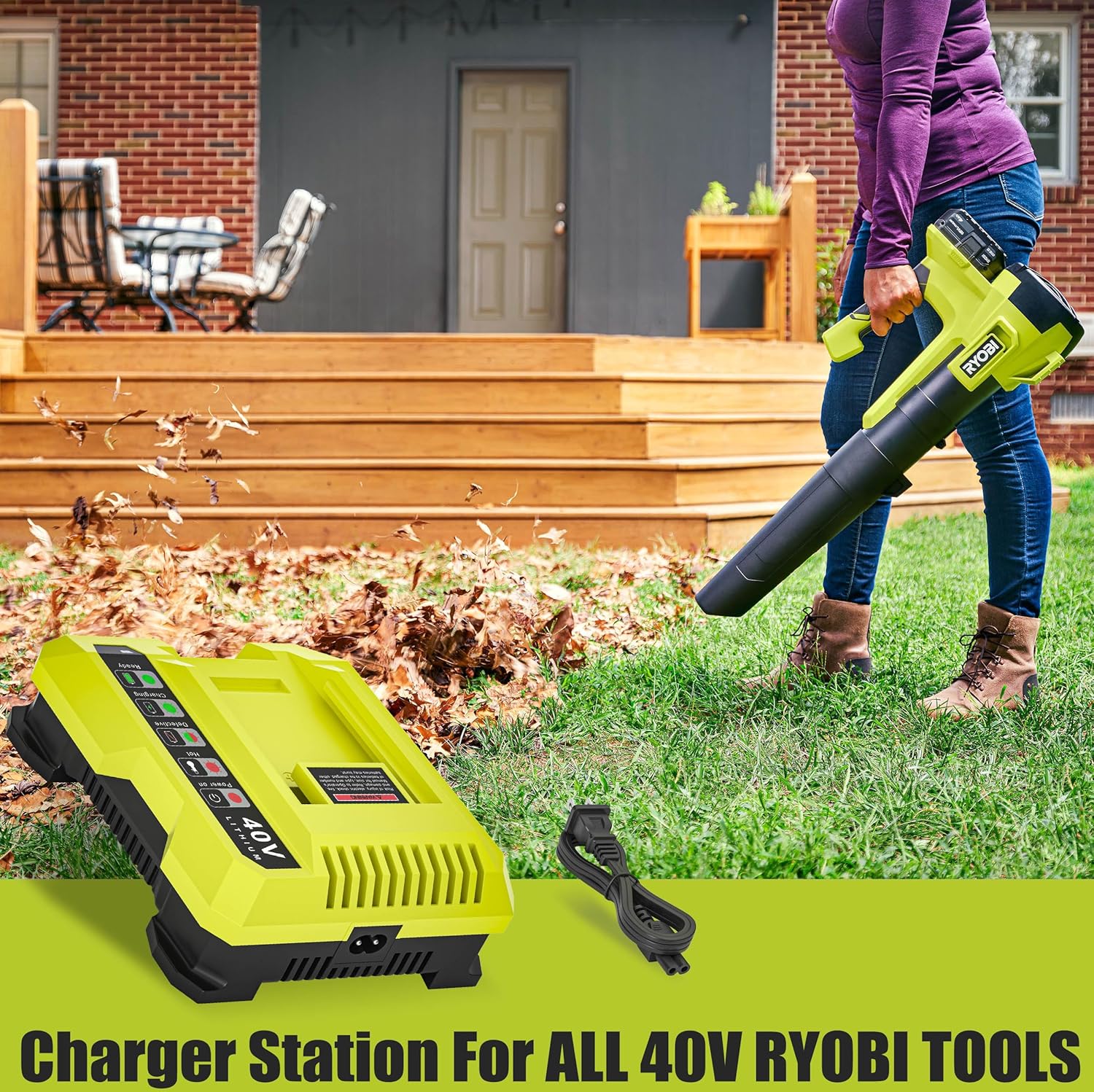 40V Charger for Ryobi 40V Battery,OP406A OP404 OP401 Battery Charger for Ryobi OP40602 OP40601 OP4050 OP40501 OP4050A OP4040 OP40401 OP4030 OP40301 OP40201 OP4026 OP40261 Charger