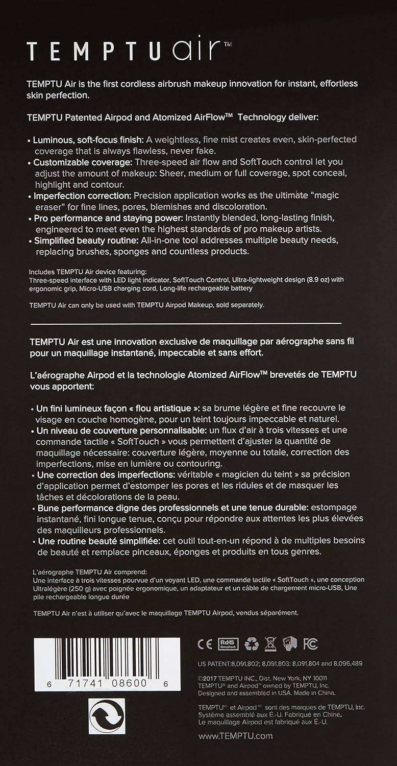 Review Product TEMPTU Air: Cordless Airbrush Makeup Tool for Instant Blending and a Natural, Luminous Look - Professional Airbrush Makeup System for Use with TEMPTU Makeup Airpods