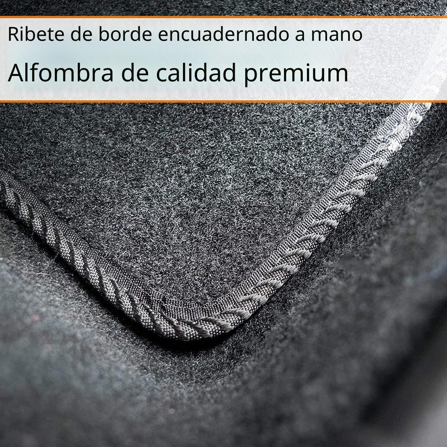 Alfombrillas a medida para Hyundai Tucson 2021-2025 HÍBRIDO, juego de 4 alfombrillas, negro con borde negro y 2 clips de seguridad