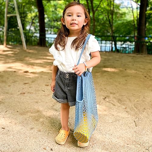 Vista 6 de BLUE GINKGO Juguetes de playa de silicona - Bebé moderno Juego de juguetes para viajes Cubo de silicona, pala, 4 moldes de arena, bolsa de playa