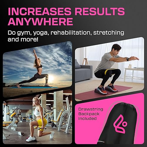 Miniatura 7 de Par de bloques de cuña para sentadillas, rampa de sentadillas, bloque de elevación de pantorrillas, tabla inclinada antideslizante para sentadillas,