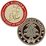 Hero\'s Valor St. Florian Patron Saint of Firefighters Challenge Coin Prayer 1-Pack (Single Coin)