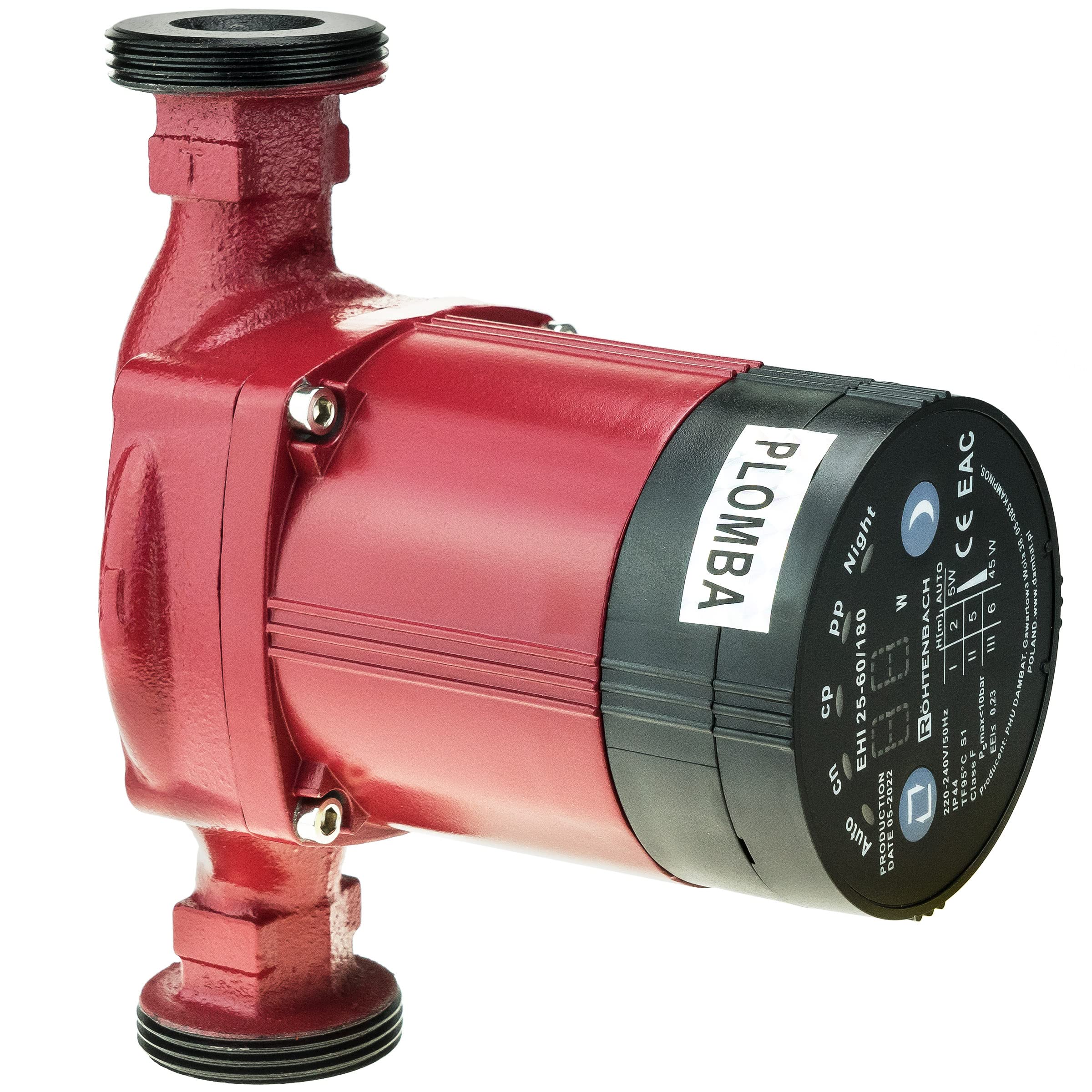 Röhtenbach Pompa di circolazione 25-60/180, pompa di riscaldamento ad alta efficienza, 6 m