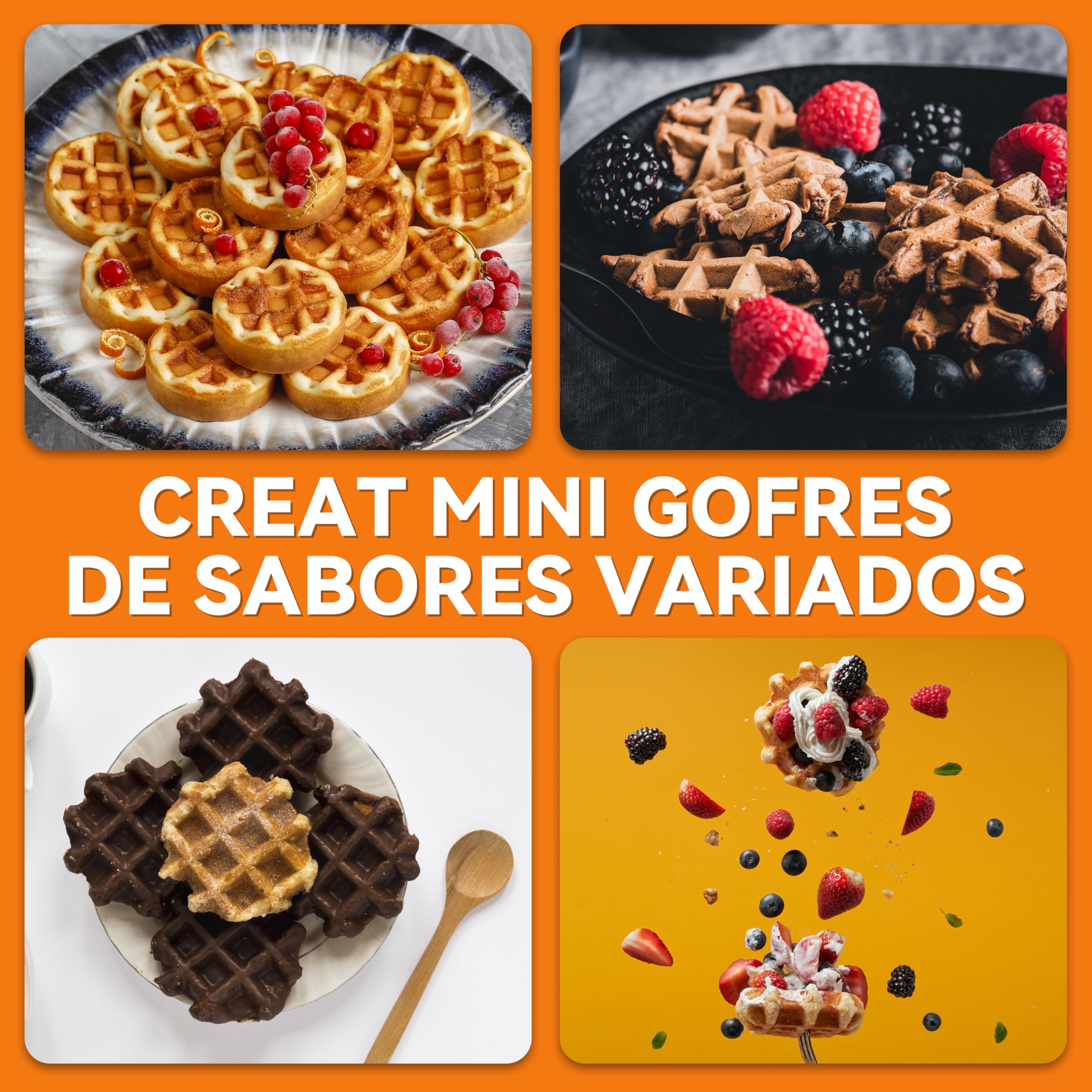 Baker's Friend Maquina Waffles, Mini Gofrera Para Niños y Adultos, Pequeña Máquina Para Gofres Belgas, 11 x 5.5 cm, Gofrera Antiadherente, Mini Waffle Maker, Aqua