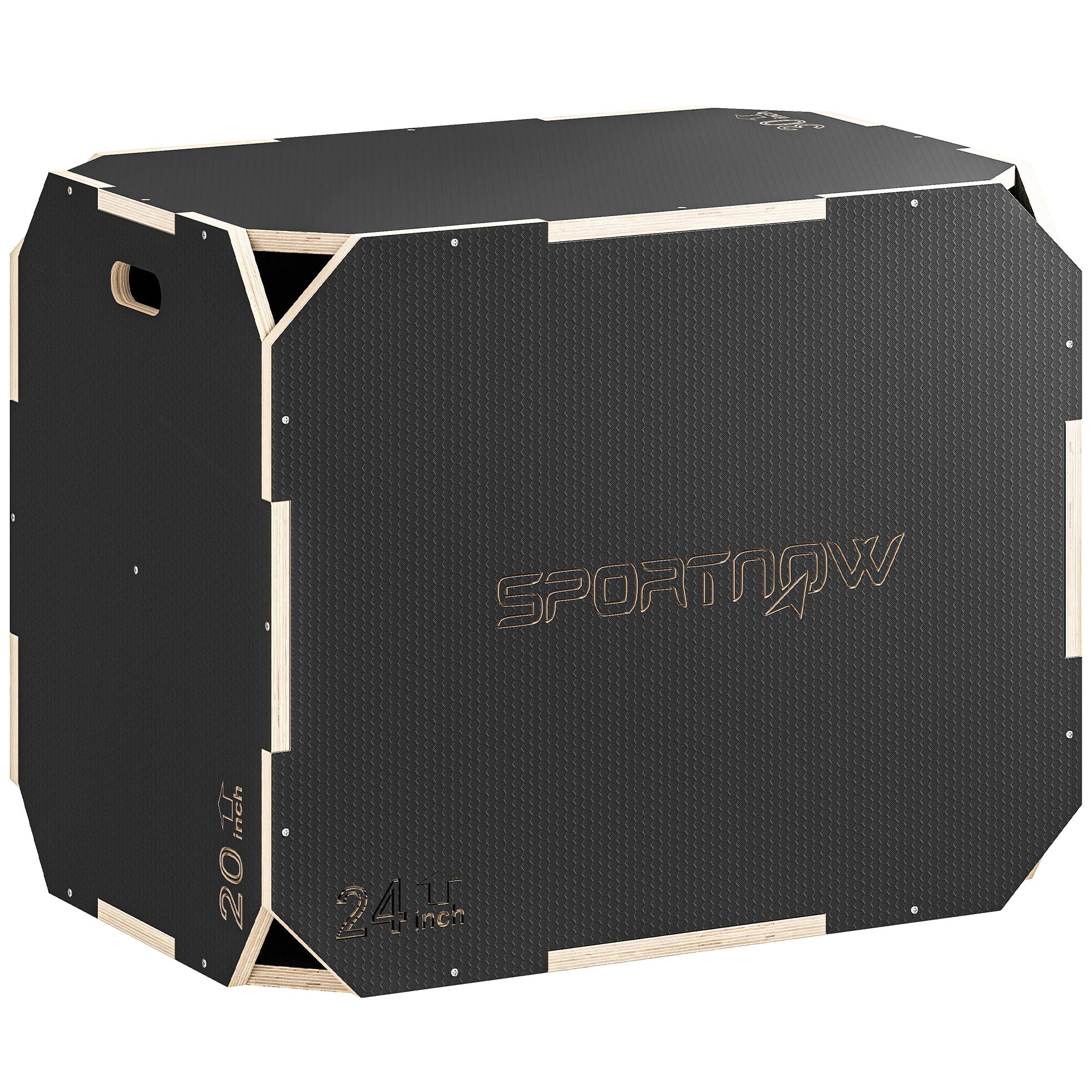 SPORTNOW 3-in-1 Plyo Box Plyometrische Sprungbox mit 3 Sprunghöhen Griffen Kantenfreie Step-Up Jumping Box Plyometric Platform Fitnessgerät für Plyometrisches Training Workout