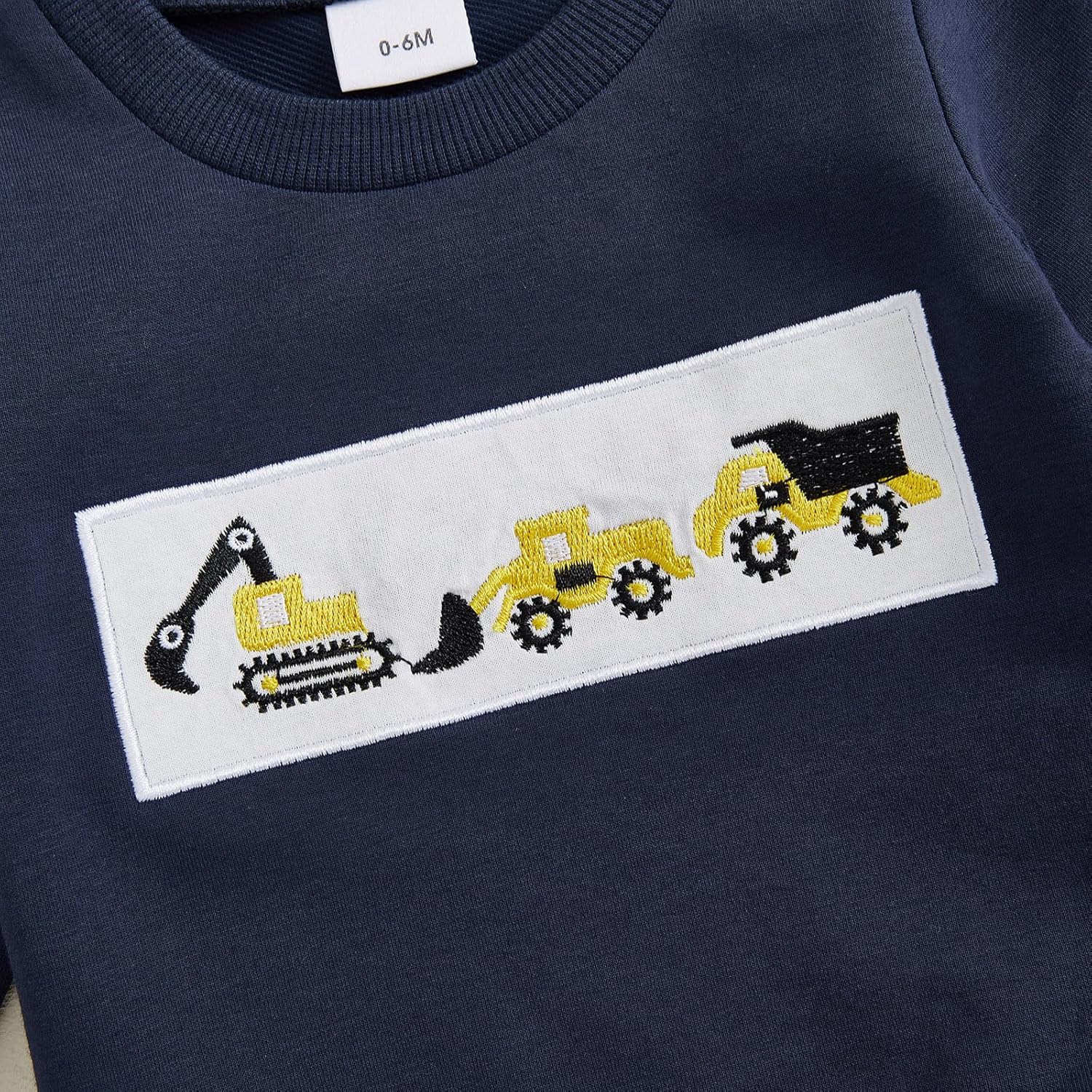 Toddler Baby Boy Clothes Fall Winter Outfit Truck Sweatshirt Long Sleeve Shirts Pants Infant 2 Piece Clothing Set (Yellow, 18-24 Months) - Image 3