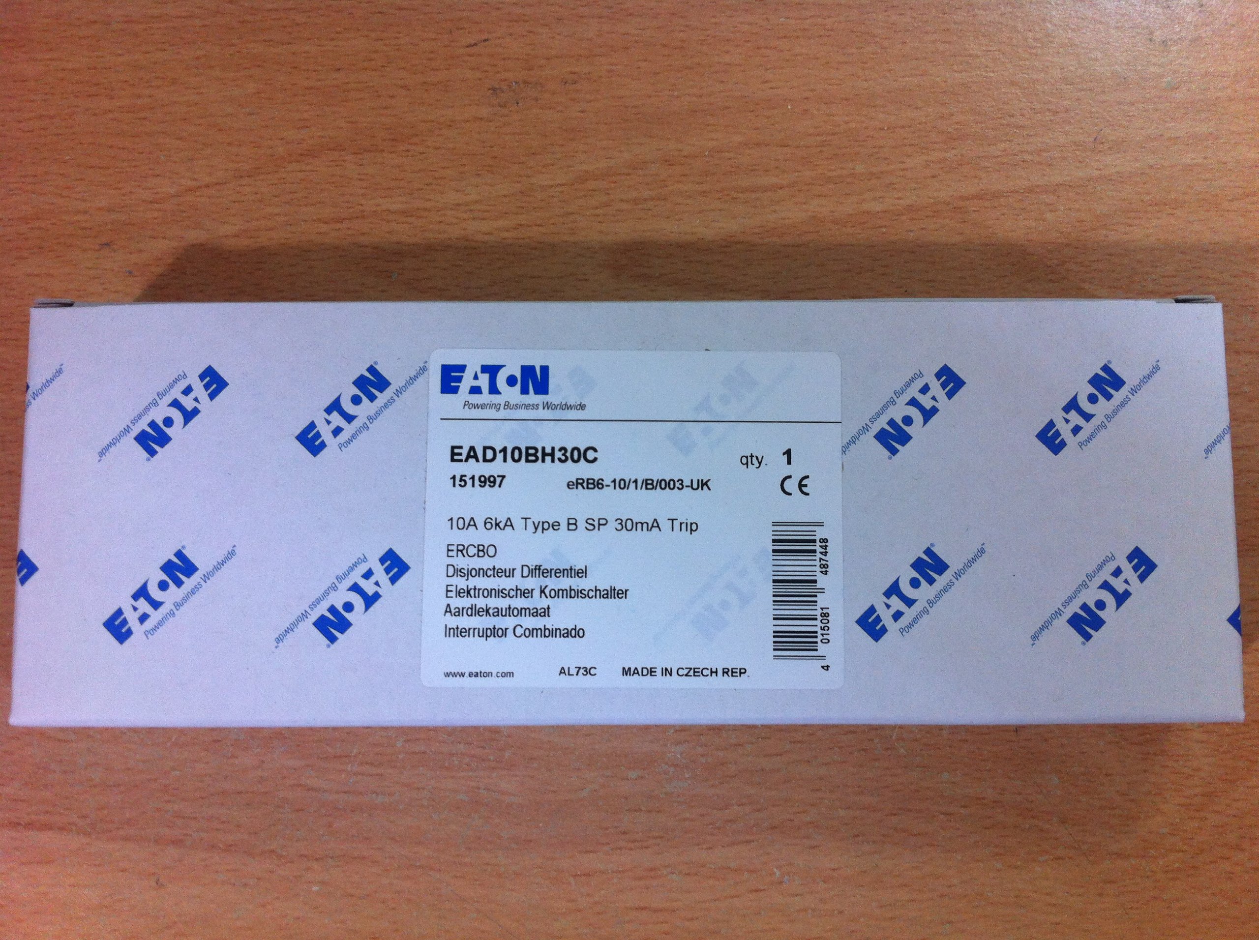 Eaton Mem 10 Amp Rcbo Ead10bh30c 30Ma Mcb/Rcd B Type