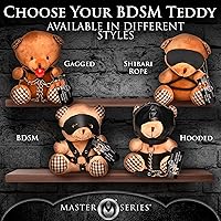 Vista 7 de MASTER SERIES Oso de Bondage con capucha para hombres, mujeres y parejas. Suave oso de peluche con temática BDSM M. Regalo lindo y sexy. 1 pieza