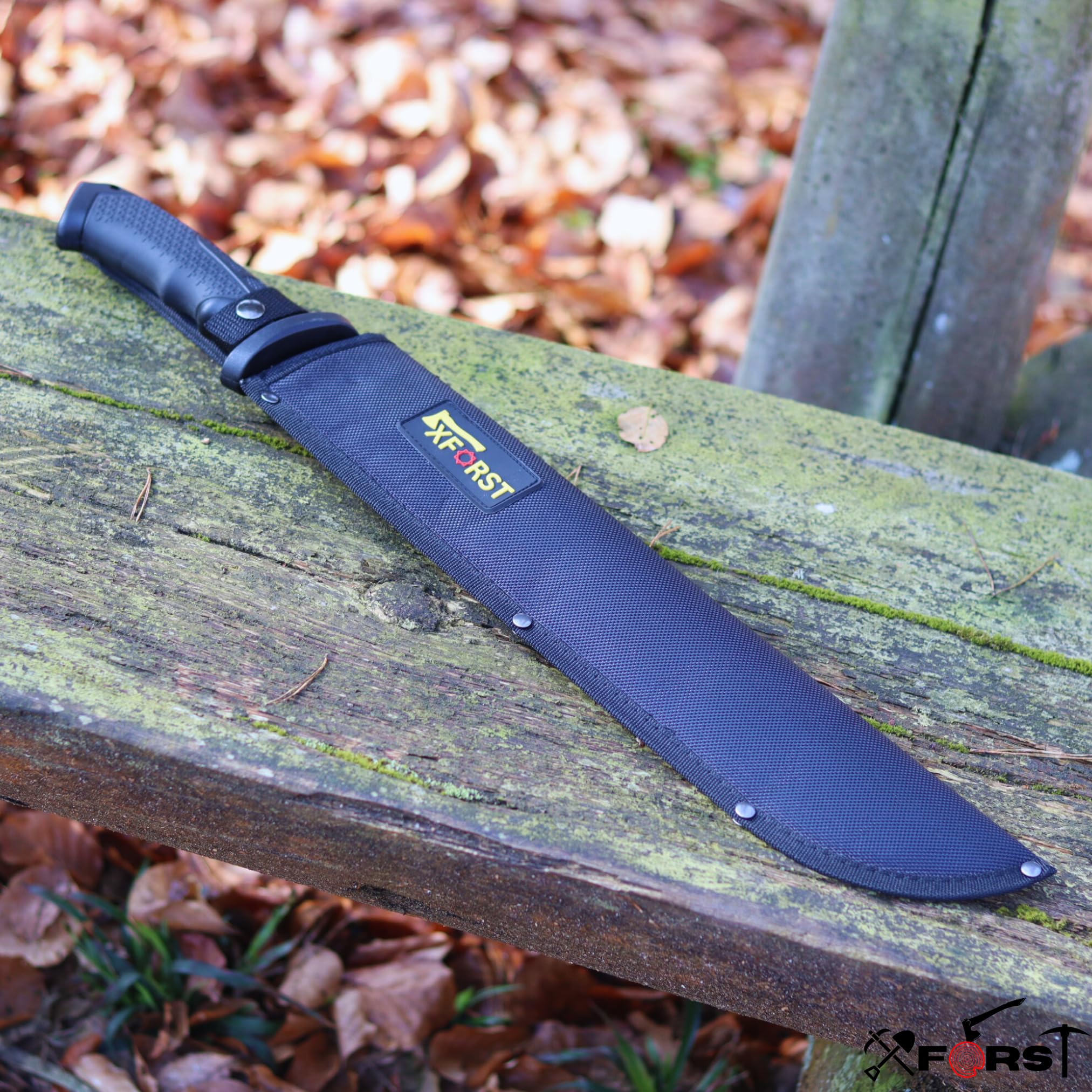 Xforst Coltello – grande coltello da caccia di alta qualità per esterni, manico in TPE e fodero in tessuto Oxford