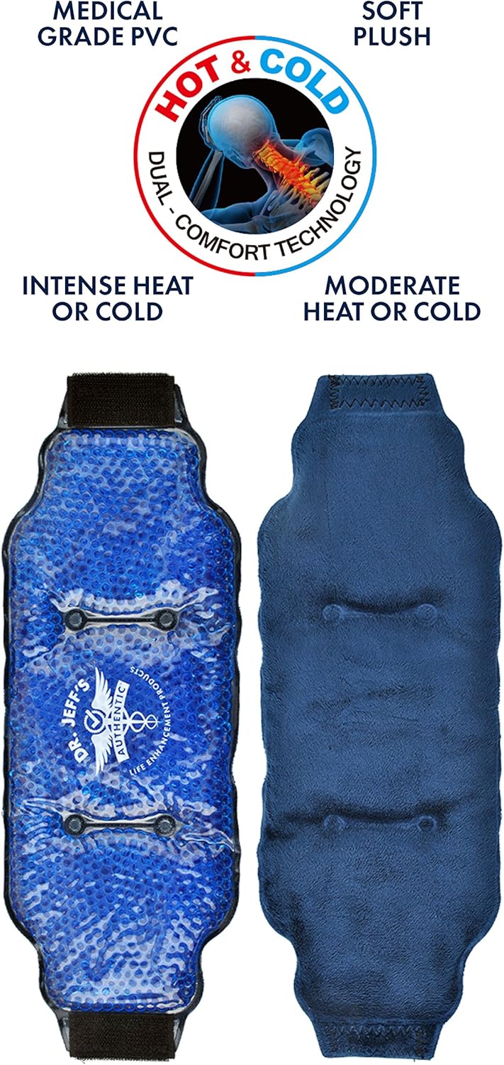 Set of 2 Large Ice Packs for Injuries, Ice Wrap Hot Pack for Pain Relief, Knee, Sciatica, Back, Migraine, Arthritis,Shoulder Pain Ice Pack-Neck Warmer-Set Includes 2 Ice Heat Packs,Extension Straps