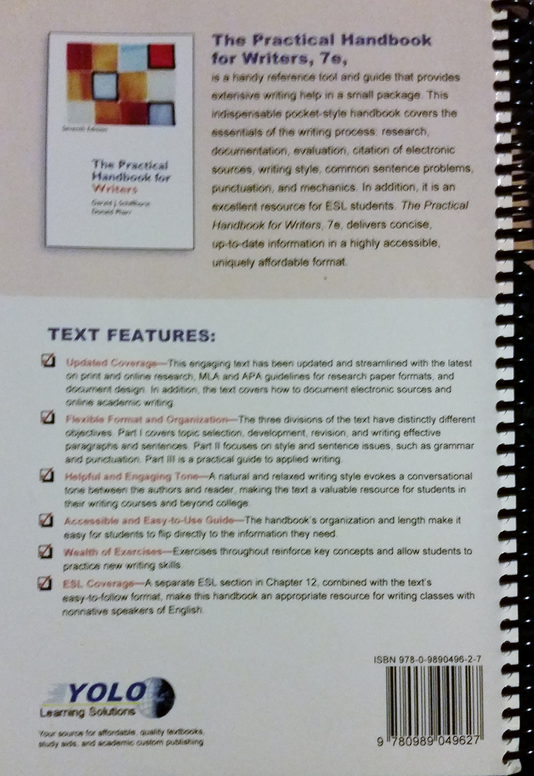 PRACTICAL HANDBOOK for WRITERS, Seventh Edition (Sprial Bound-4C)