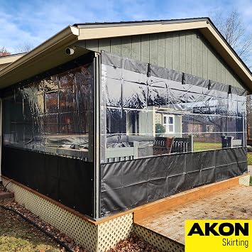 Akon Roll Up Clear Vinyl Patio Shades, Custom Size