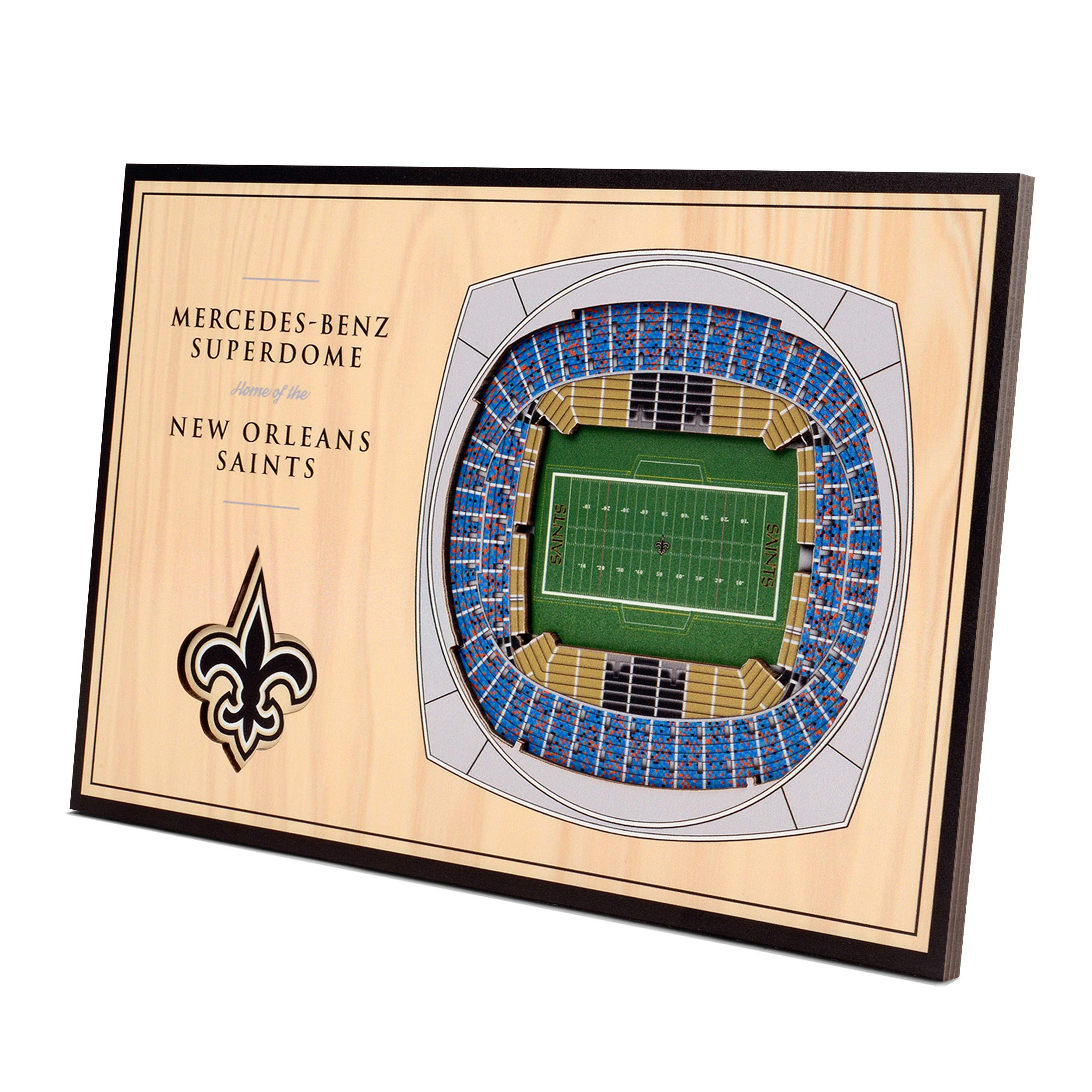 YouTheFan NFL New Orleans Saints Unisex New Orleans SaintsDesktop Stadium View, Wood Grain, Desktop