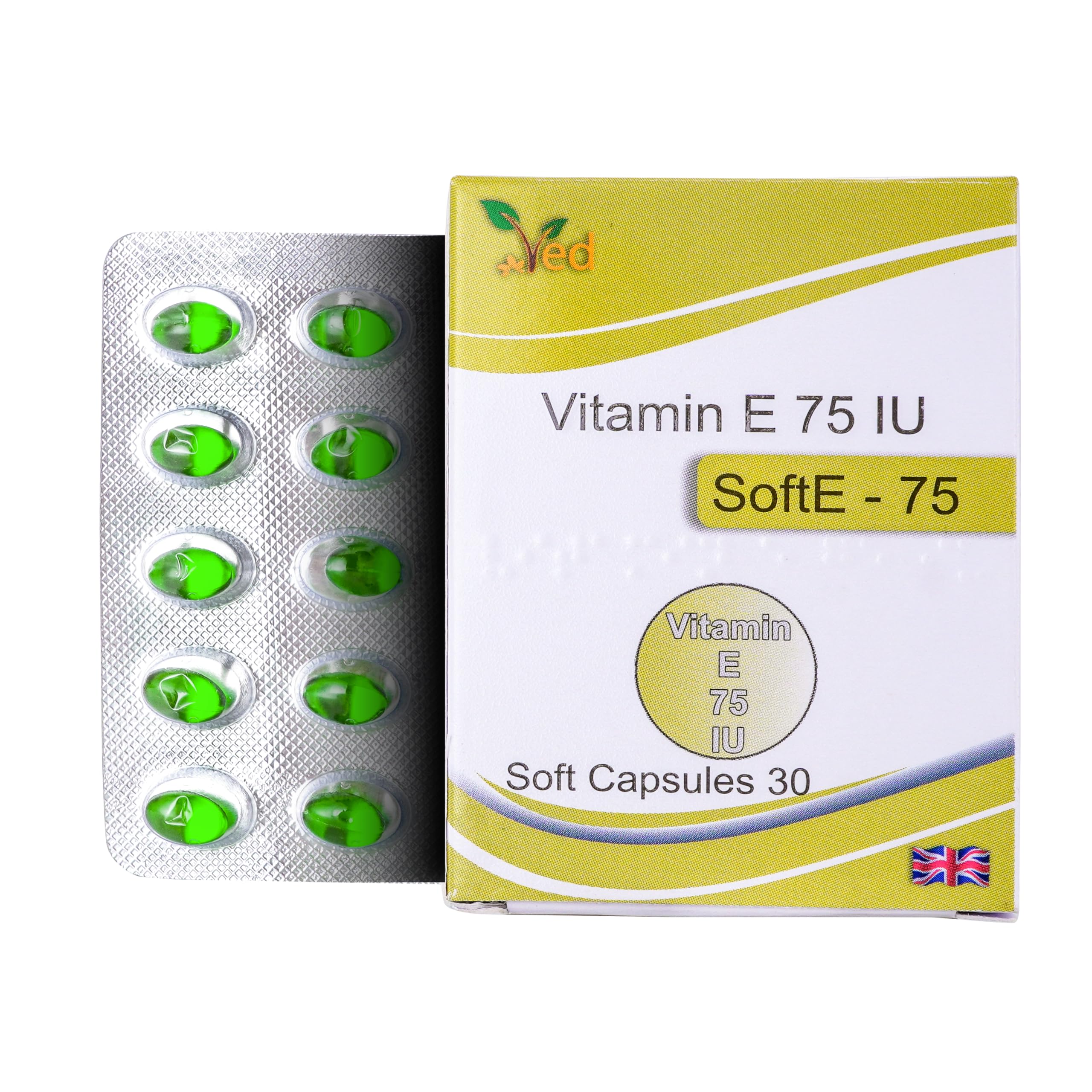 VED Vitamin-E 75 IU SOFTGEL Capsule | 30 Days Supply