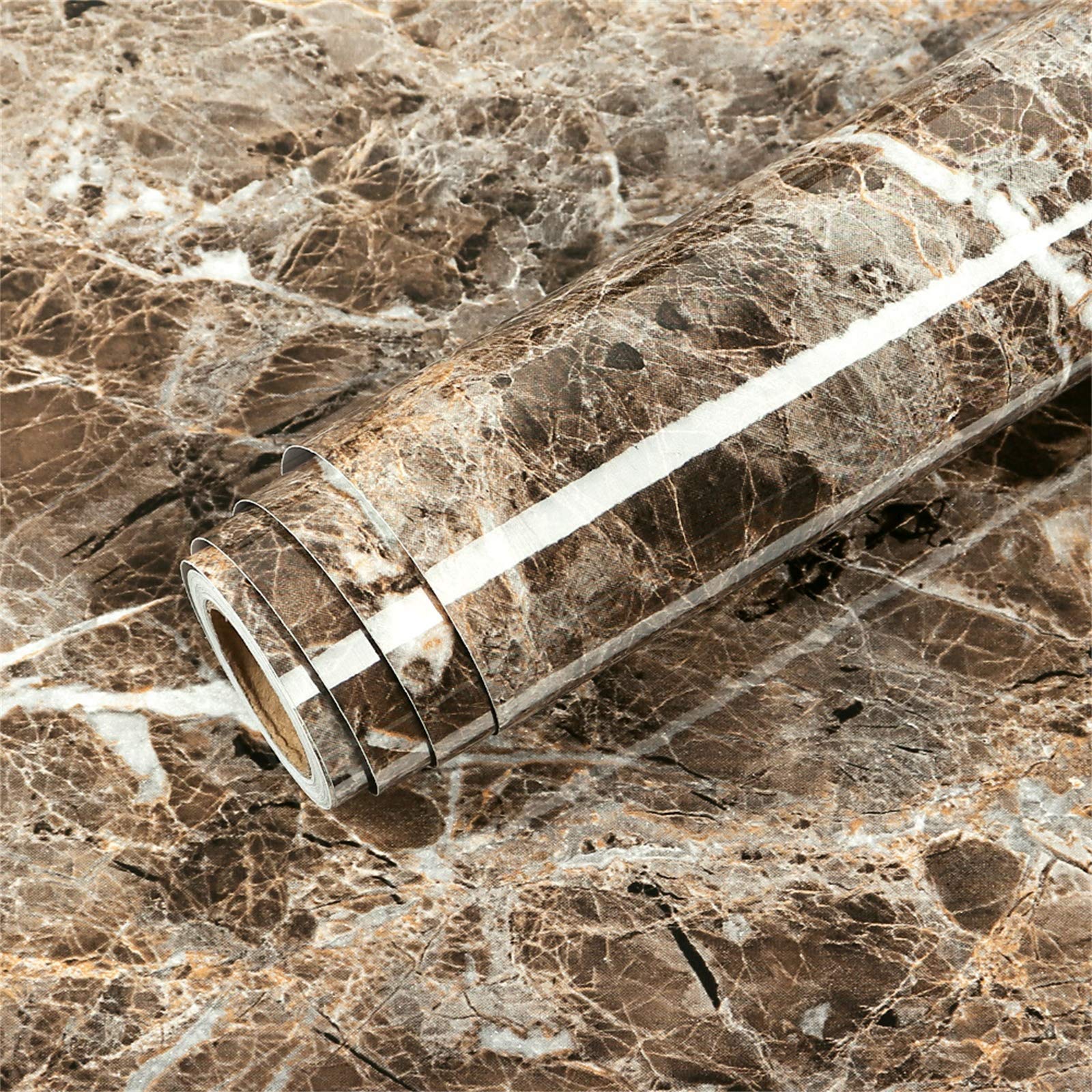 Buy LaCheery Dark Brown Marble Contact Paper for Countertops Peel and Stick Wallpaper for