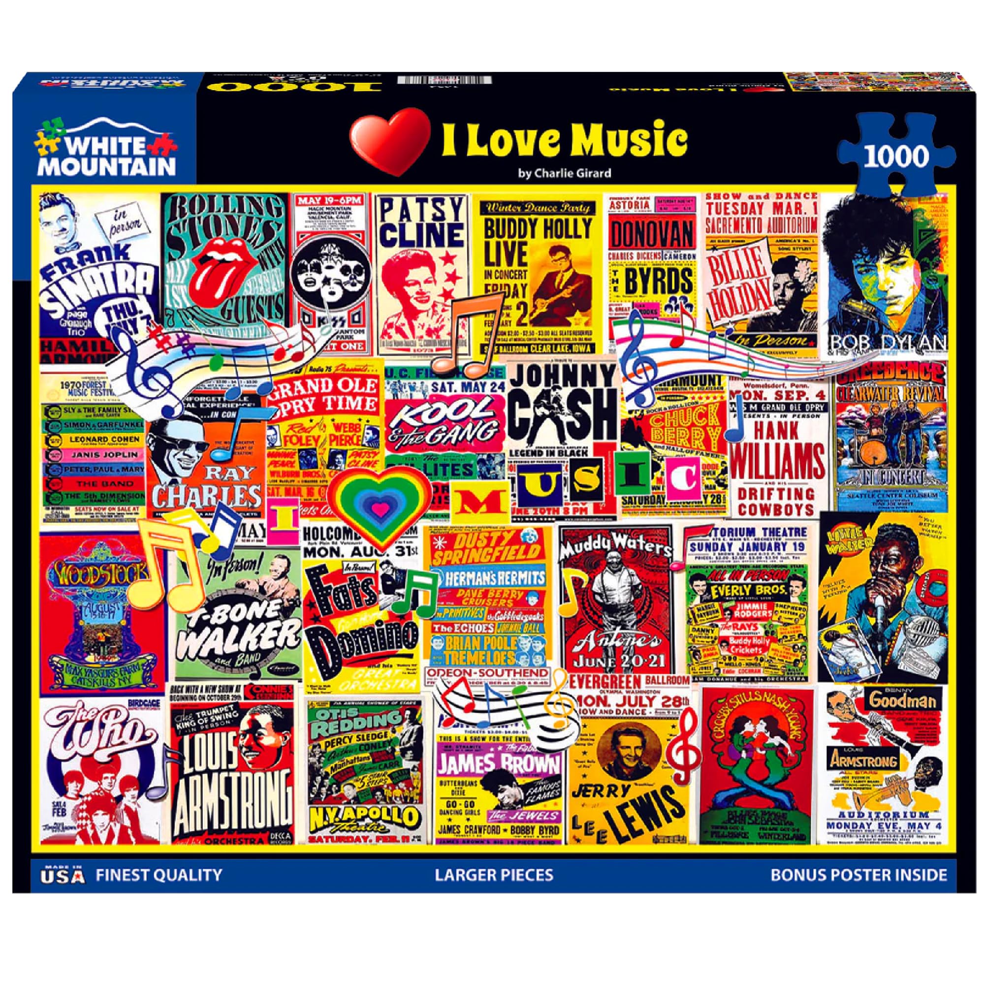 White Mountain Puzzles I Love Music - 1000 Piece Jigsaw Puzzle
