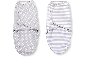 SwaddleMe Original Bedside Sleeper, Grey Dot Stripe, Size Small, 2-Pack