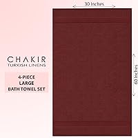 Vista 138 de Chakir Turkish Linens Toallas turcas de alta calidad 100% algodón para baño, toallas de baño grandes de 30 x 60 pulgadas (4 piezas, beige)