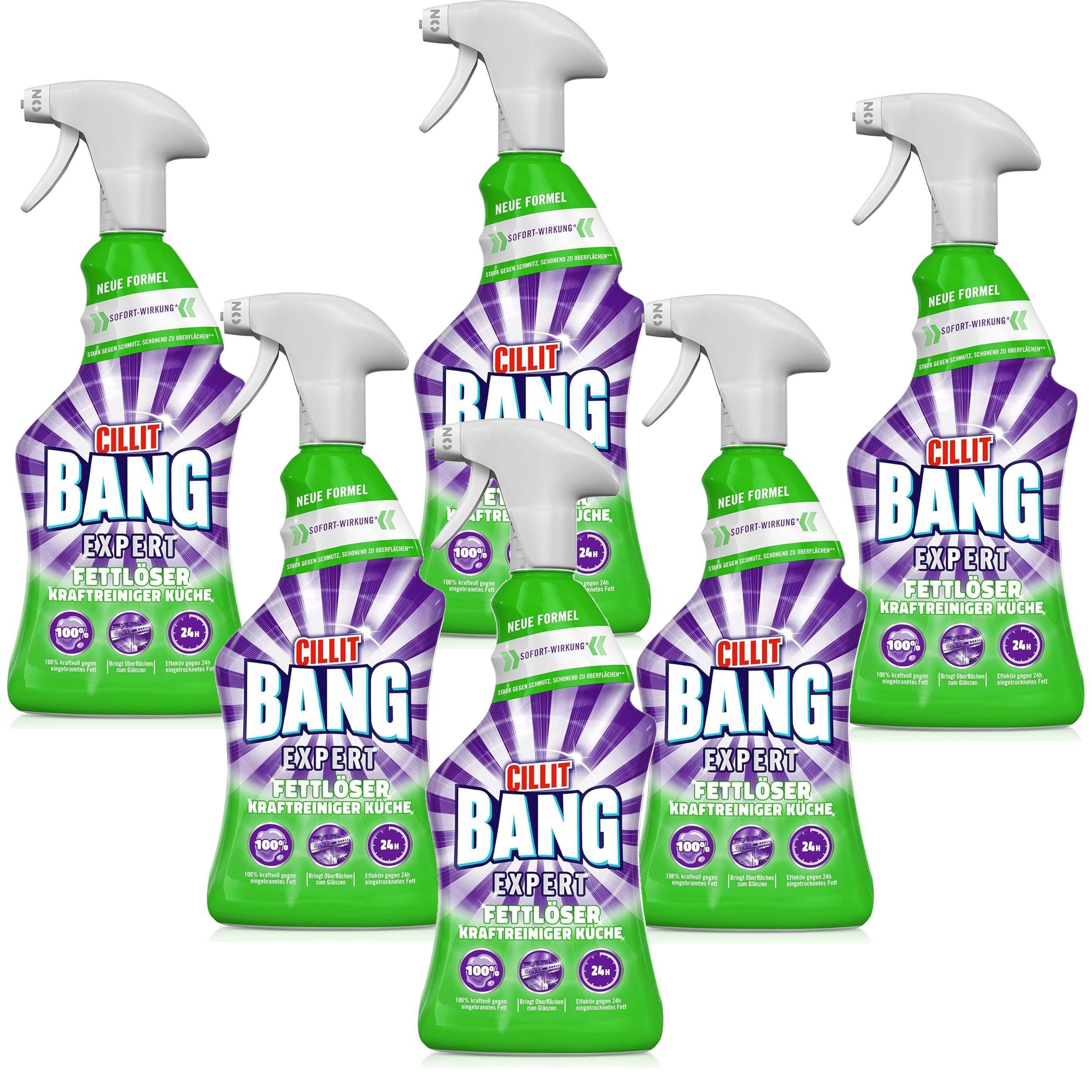CILLIT BANG Expert Kraftreiniger Universal Fettlöser – Entfernt eingebranntes Fett – 6 x 750 ml
