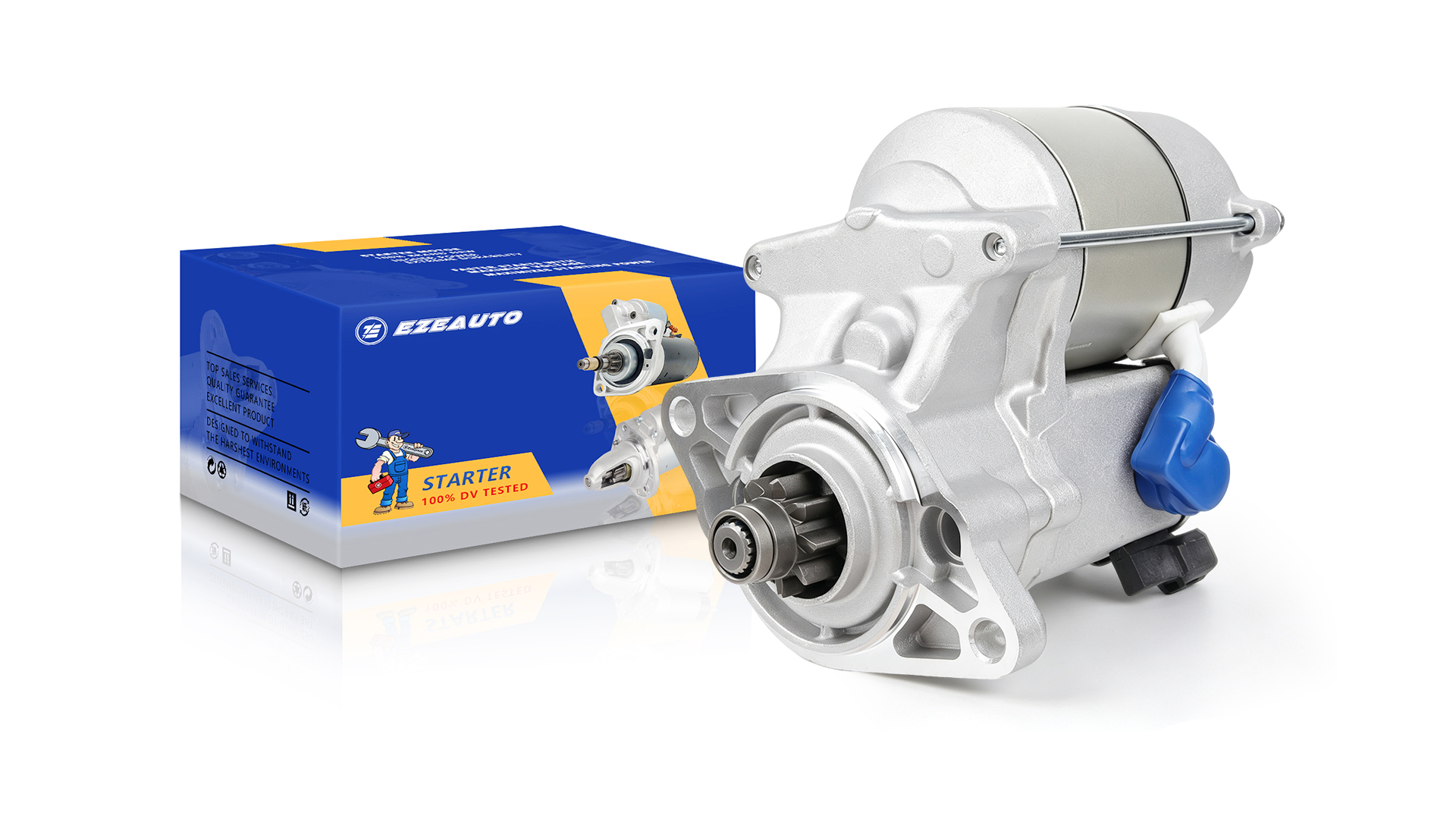 Image of Ezexpreze Kawasaki UTV Starter for KAF620 Mule 3000 3010 3020 4000 4010 2001-2011 4x4 Hardwoods Classic Trans 617cc, OE#21163-2124 21163-6010 K2116-32124 410-52117 228000-8841 49-5266 18629 SND0459