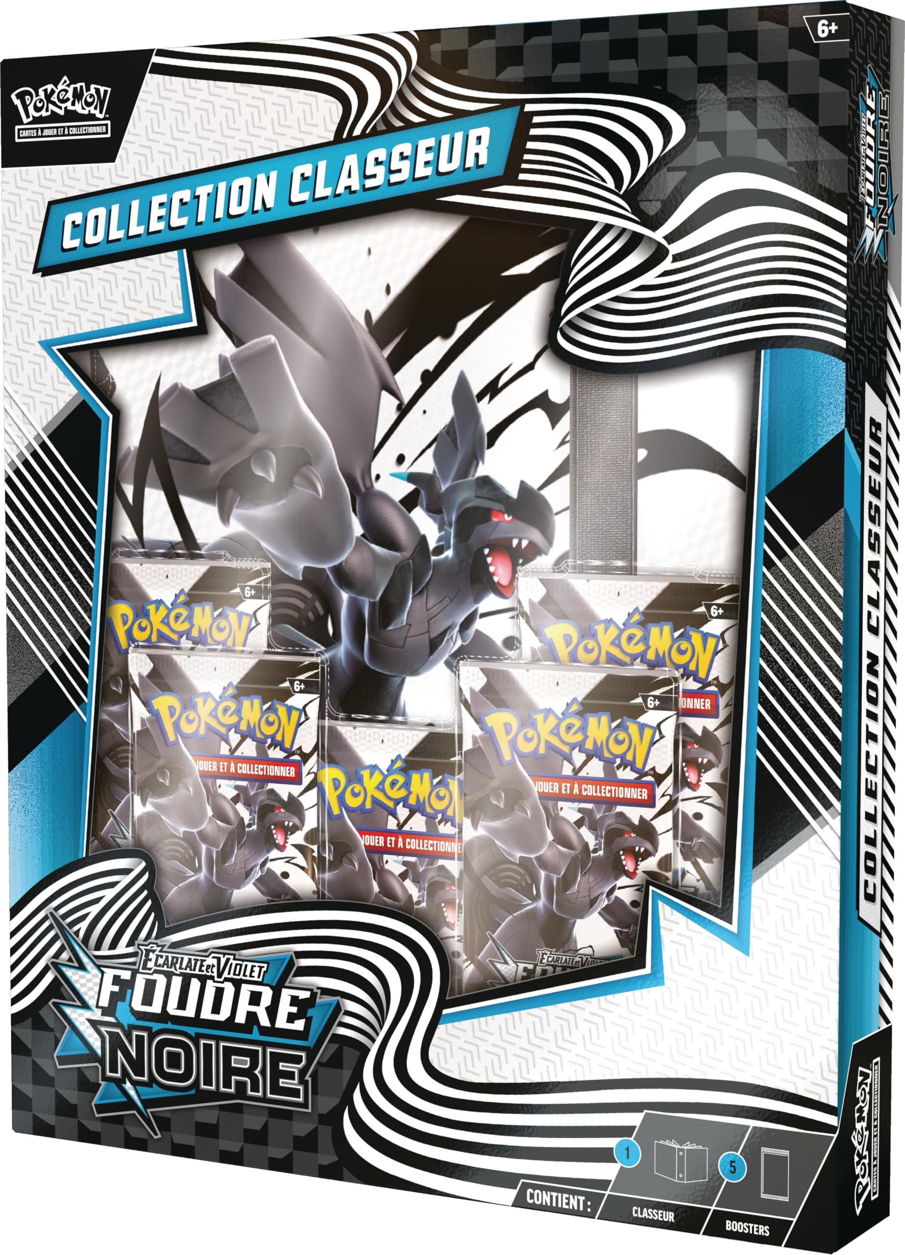 Pokémon : Collection classeur Écarlate et Violet – Foudre Noire (classeur Zekrom et 5 boosters) du JCC Pokémon