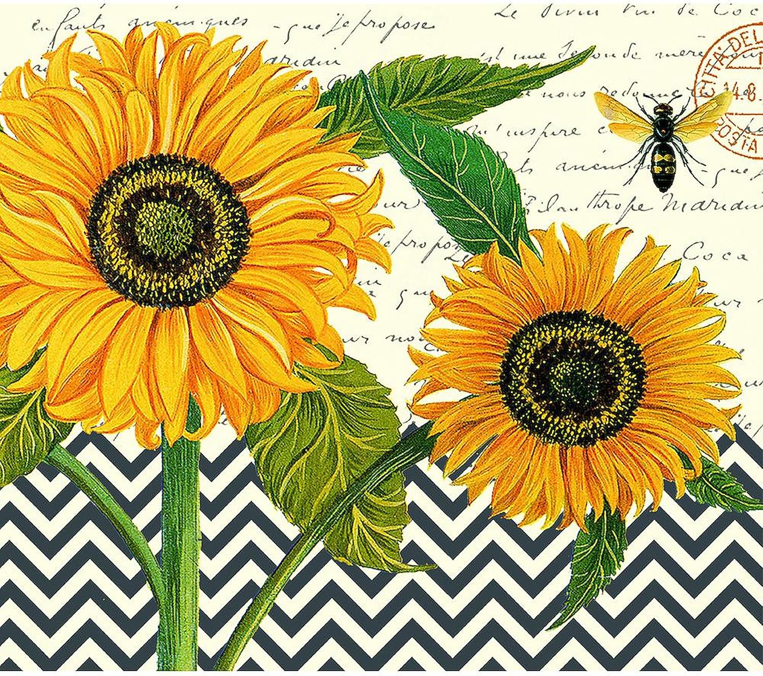 CafePress Modern Vintage Sunflower Mugs 11 oz (325 ml) Ceramic Coffee Mug