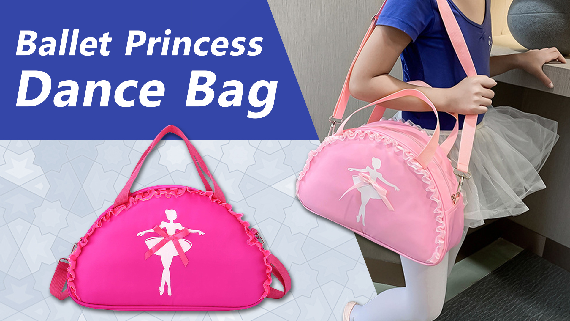 besbomig Ballet Dans Schoudertas Kinderen Nylon Crossbody Tassen met Verstelbare Bandjes Ballet Schoenen Latin Dance… - Image 8