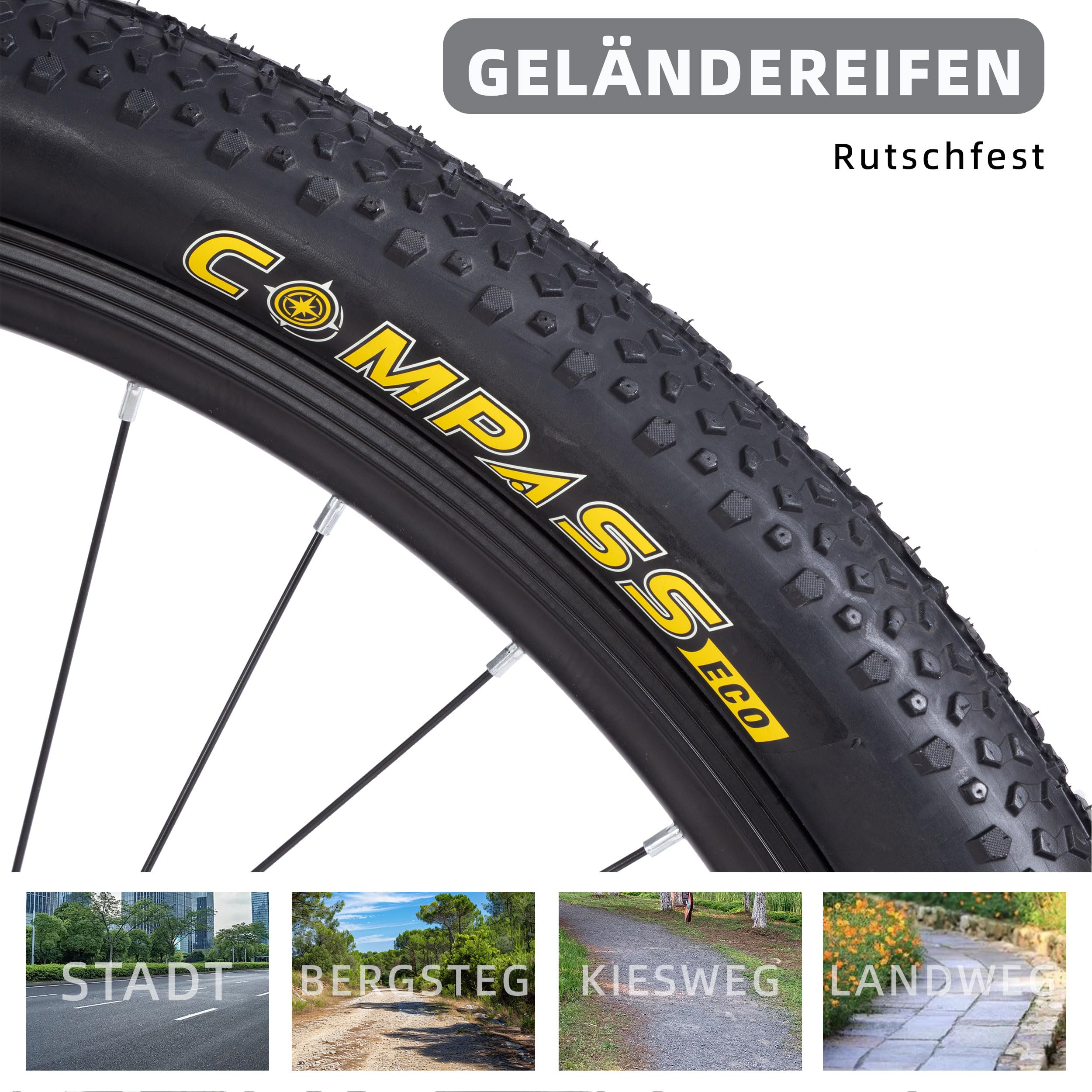 STAPERFO Bicicleta de montaña de 26 pulgadas Hardtail – MTB con 21 marchas y frenos de disco, horquilla de suspensión, bicicleta para hombre y mujer a partir de 160 cm – Bicicleta de ciudad y terreno