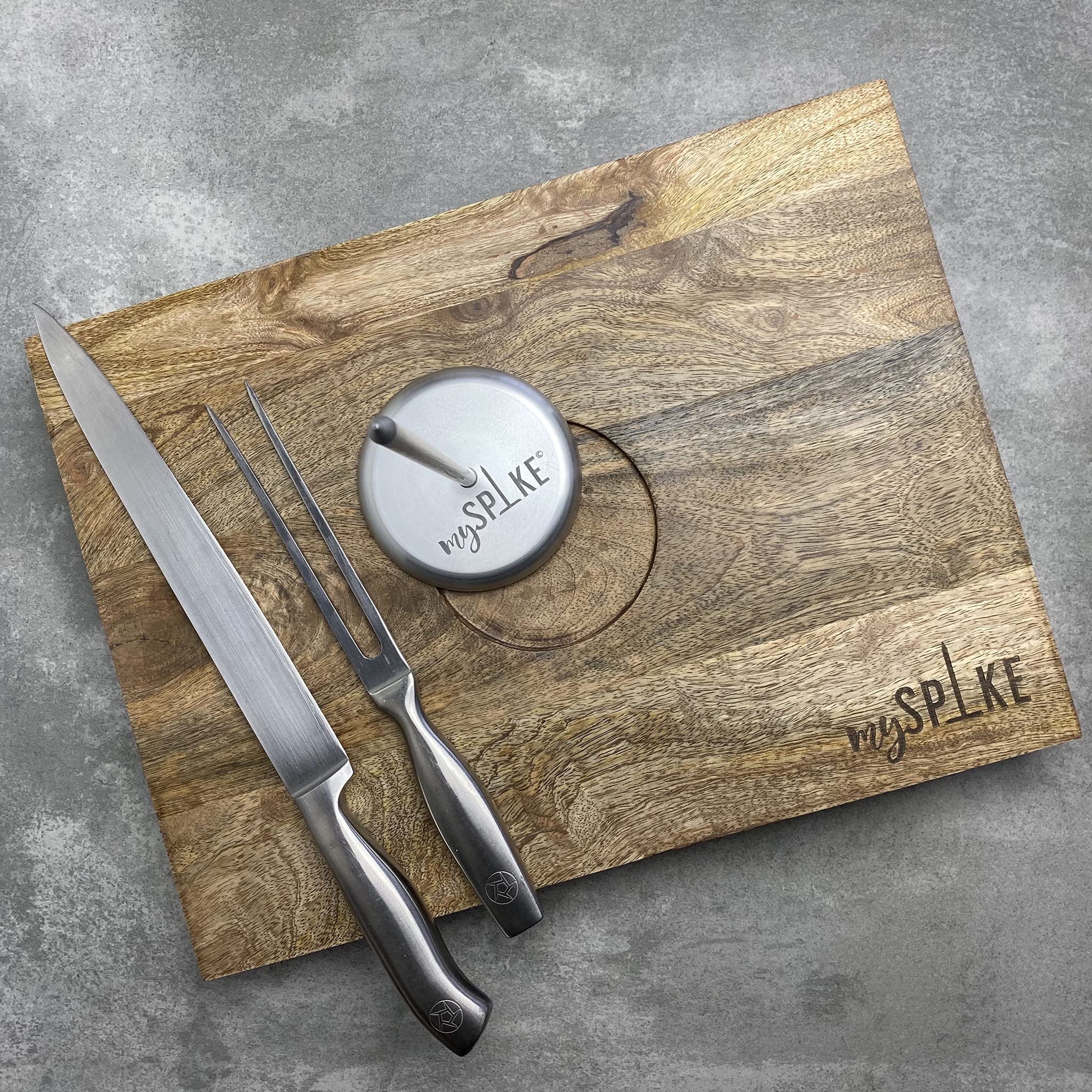 mySpike MYS-4030-CBD Custom Serving Board, Wood, 40cm x 30cm x 25mm, Brown