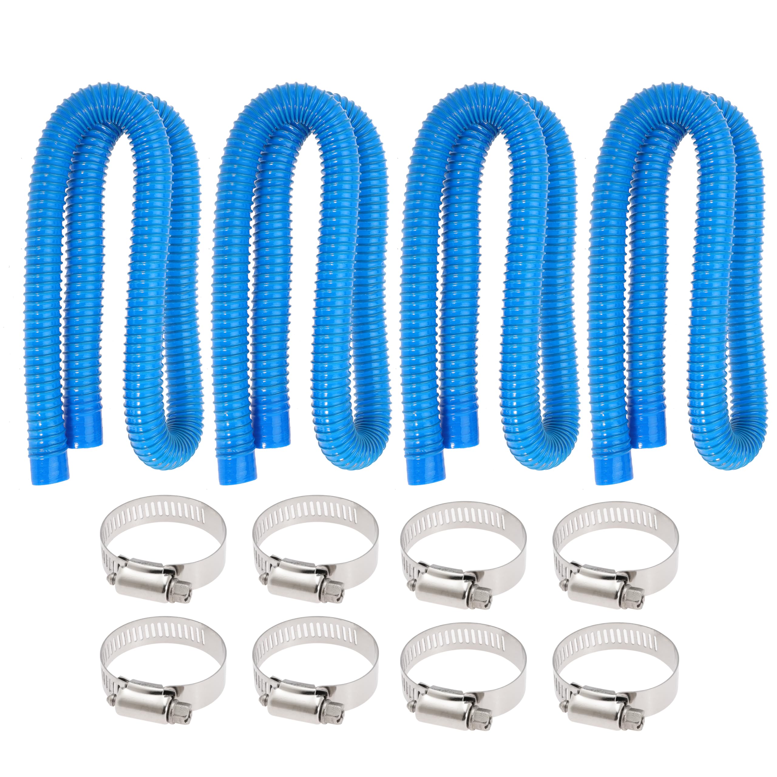 Tubi di ricambio blu per piscina fuori terra, 3,2 x 150 cm, compatibili con pompa filtrante 330 GPH, 530 GPH e 1000 GPH con morsetti in metallo, adatti per 607, 637 (blu-4)