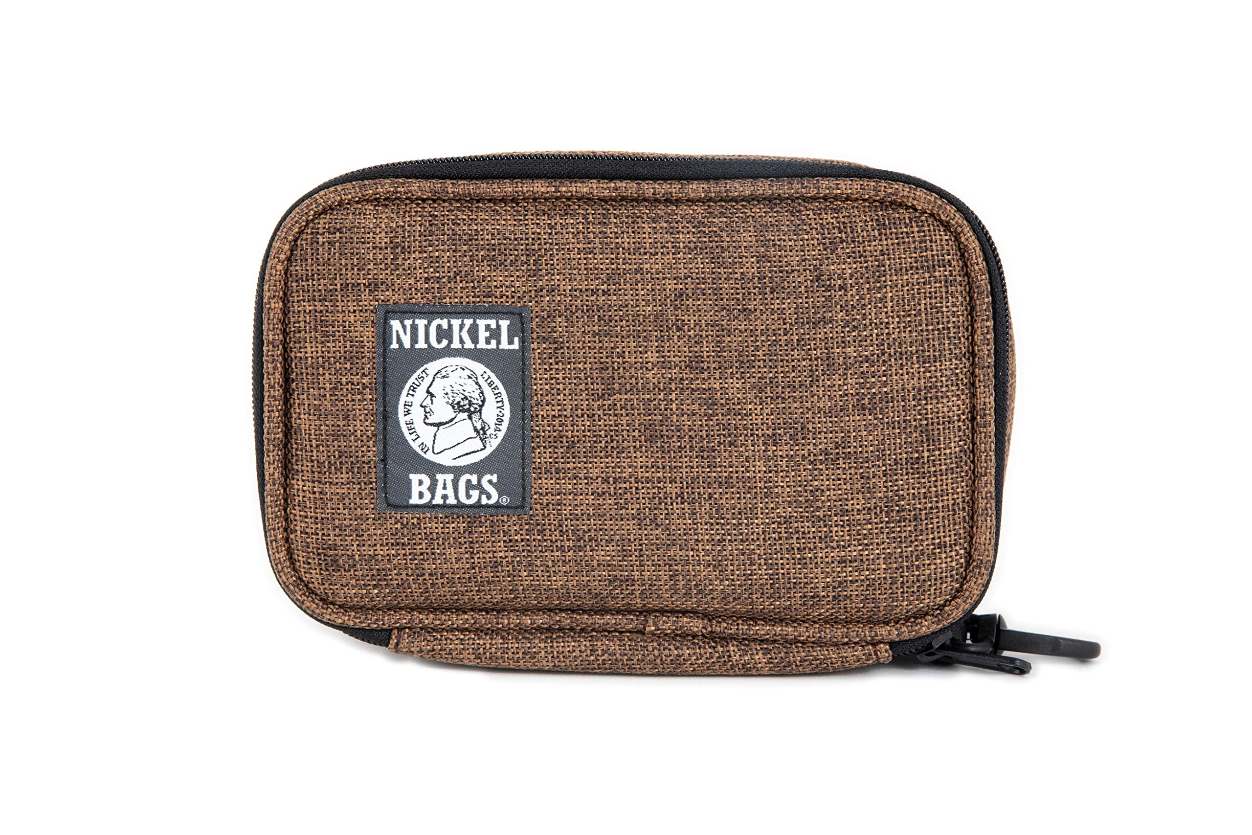 Nickel Bags Pod Key Chain | Travel Pouch with Padded Interior (Brown, 7 in)