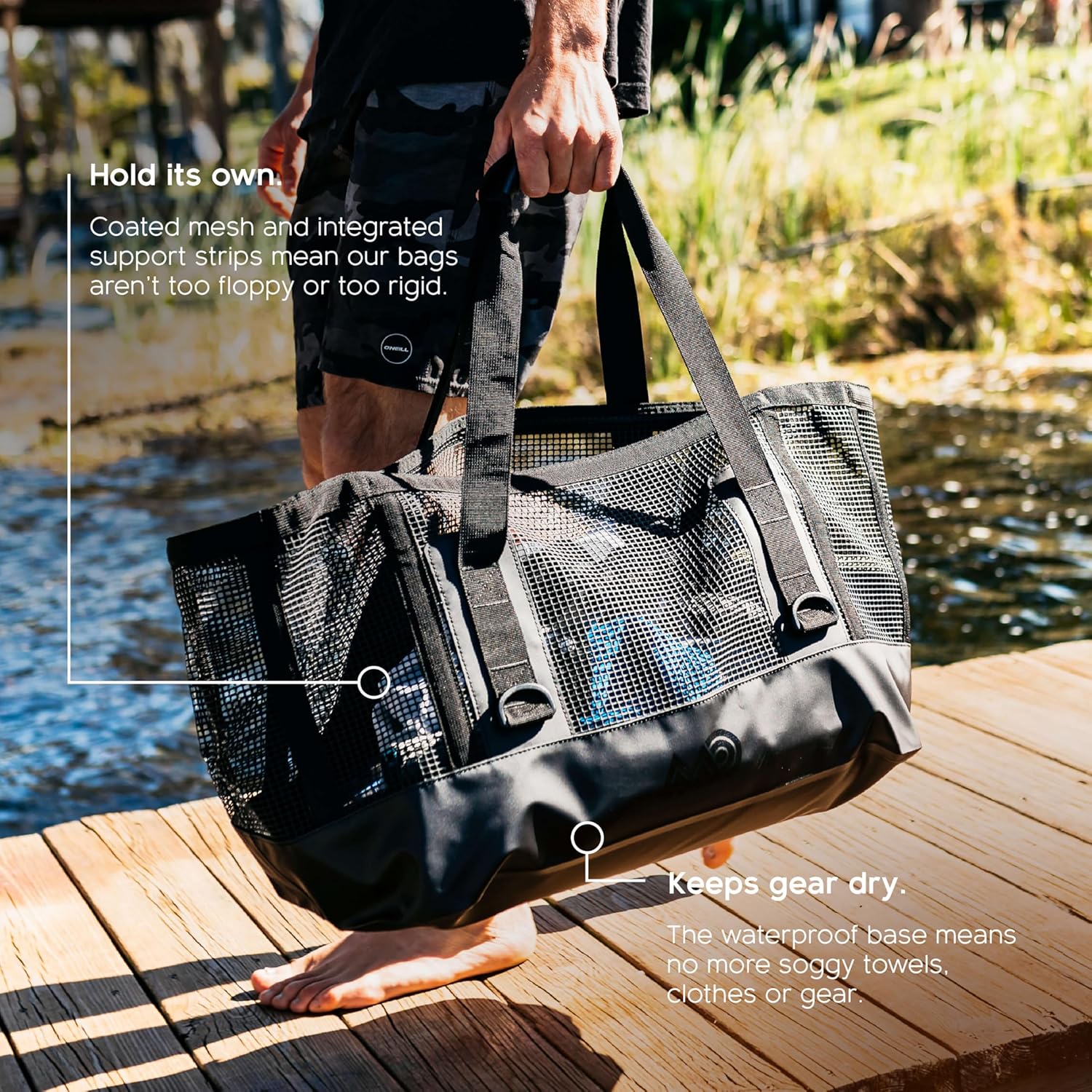 MISSION Boat Gear CASSI Heavy-Duty Outdoor Tote and Waterproof Marine-Grade Mesh Boat Bags