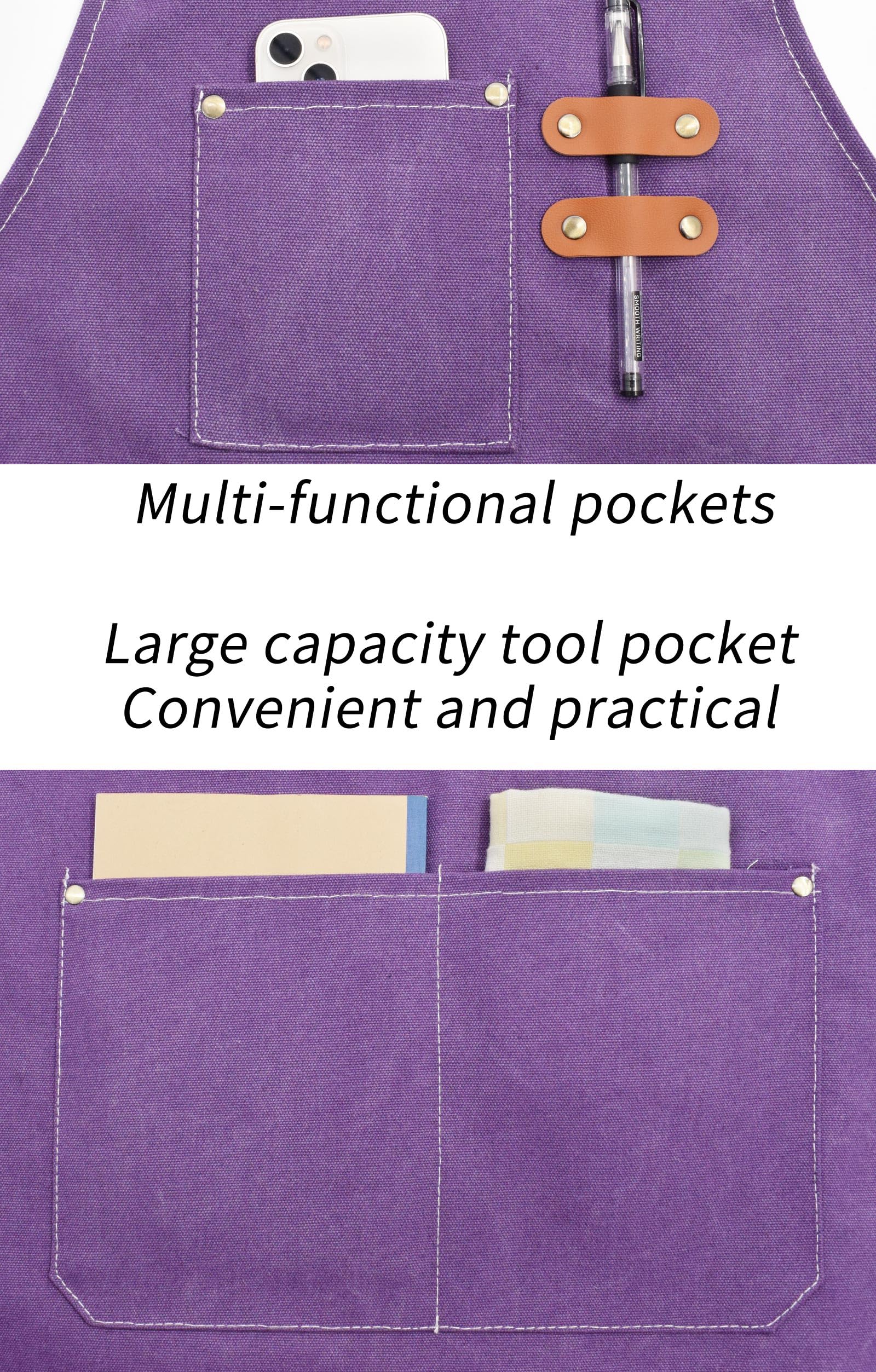 Nanxson Canvas Chef Apron for Men with Pockets Tool Apron for Cooking Gardening Painting - Image 4