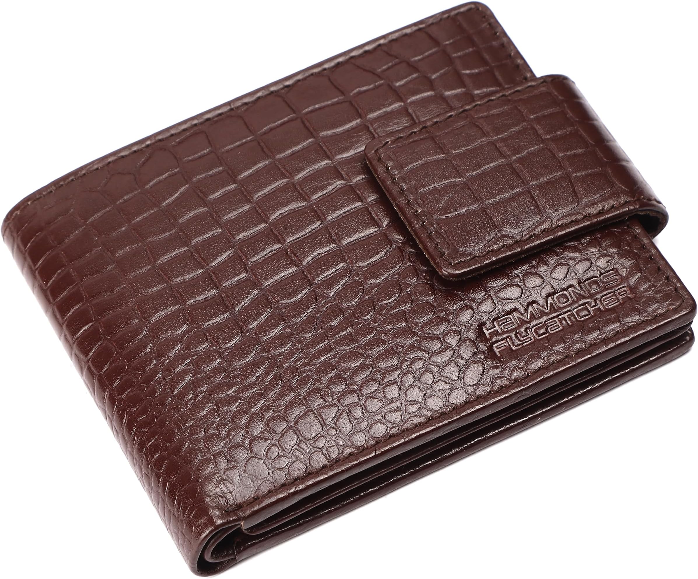 HAMMONDS FLYCATCHERMen's Genuine Leather Wallet RFID Protected foraily use Croc Brown