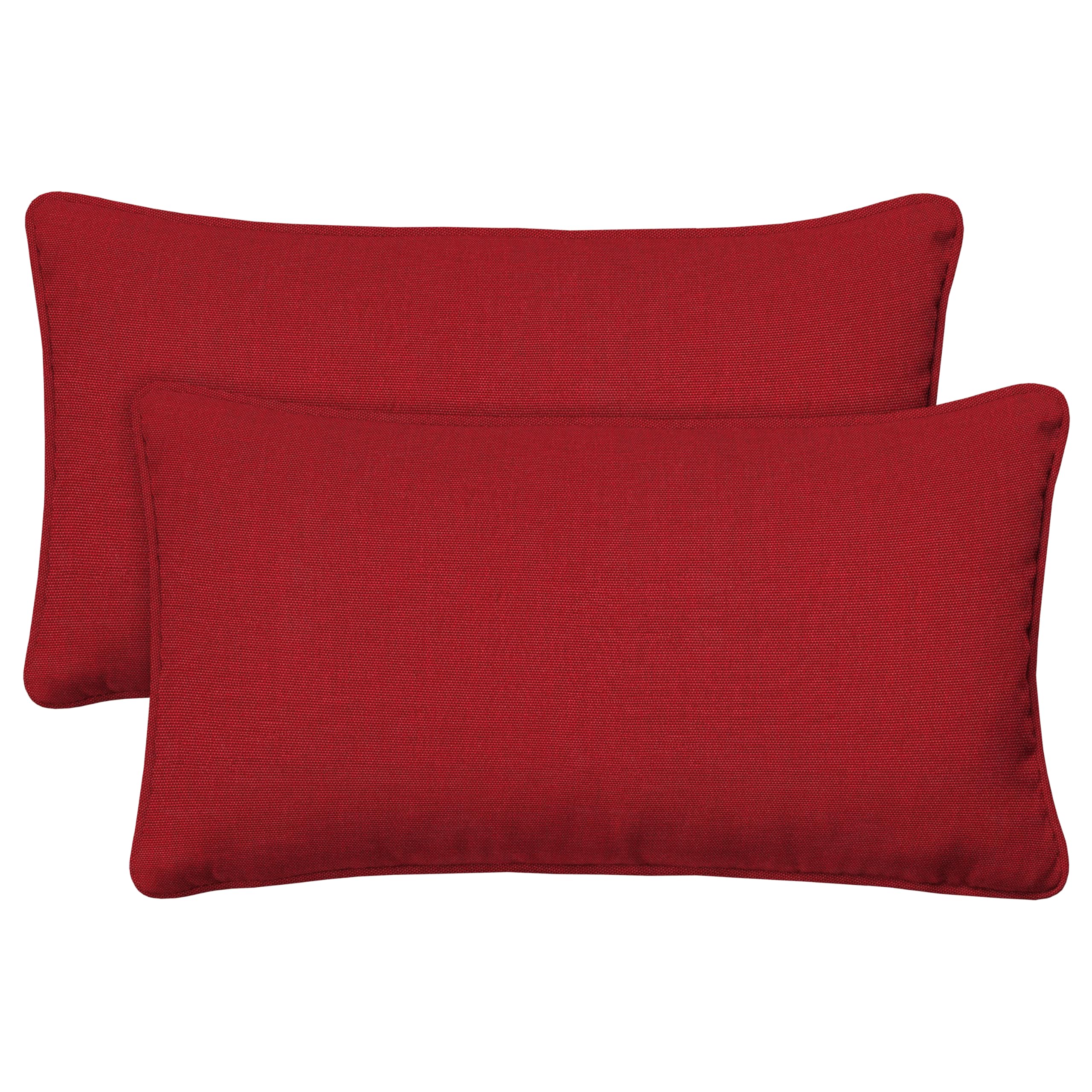 Honeycomb Almohada Lumbar Roja Para Interiores/exteriores De Rafia Para Bicicleta, De Yute Sintético, Relleno De Poliéster Reciclado, Resistente A Los Rayos UV, Paquete De 2 Almohadas Para Muebles De Patio