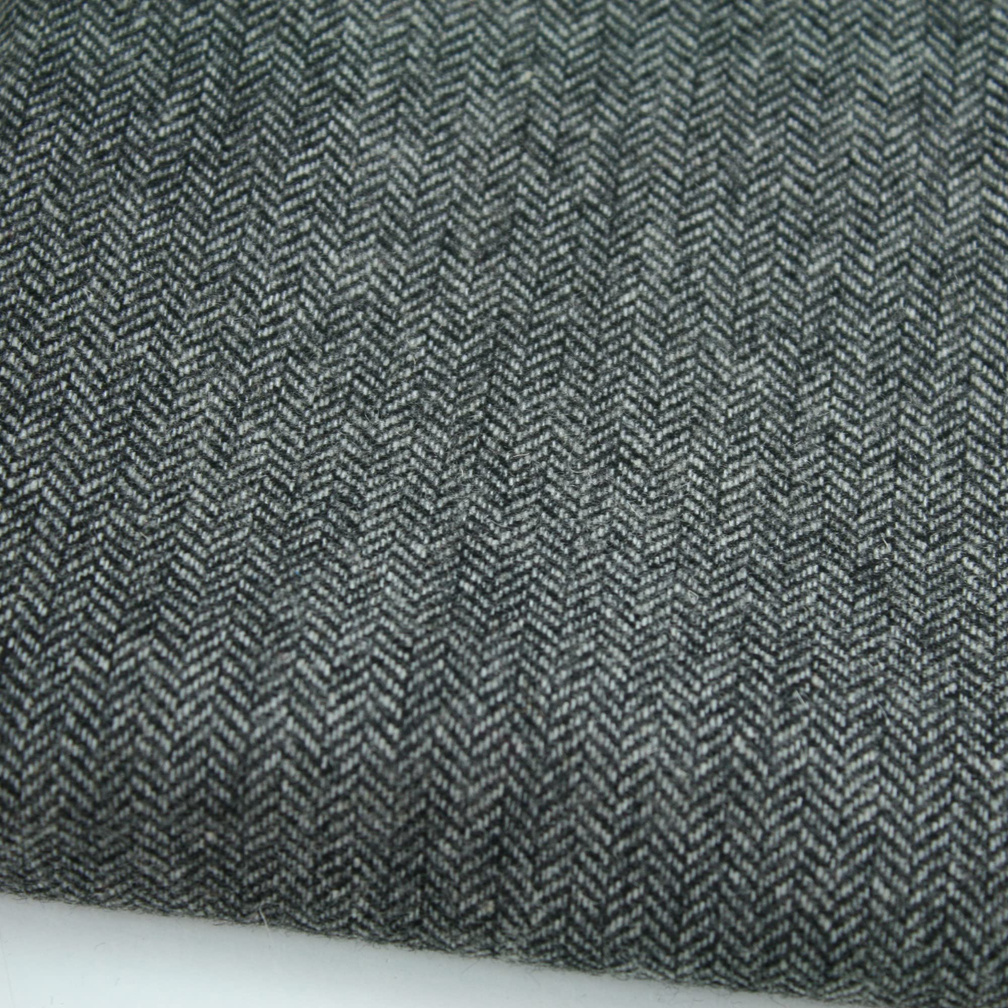 We Love Fabric Medium Grey Herringbone Tweed Wool Blend Upholstery Fabric For Sofas Cushions Chairs