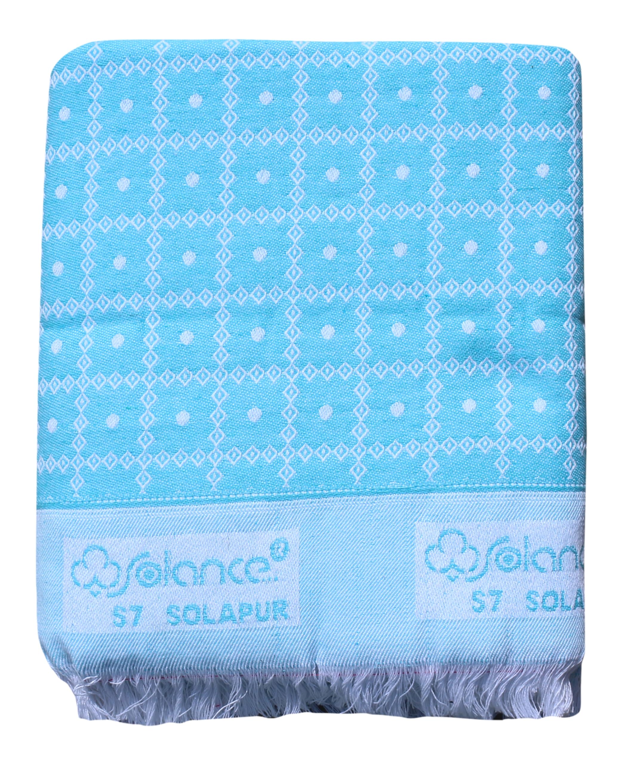 Mandhania Soft Premium Light Weight Solapur Cotton Daily Use Single Bed Blanket/Chaddar (Green)-image-12
