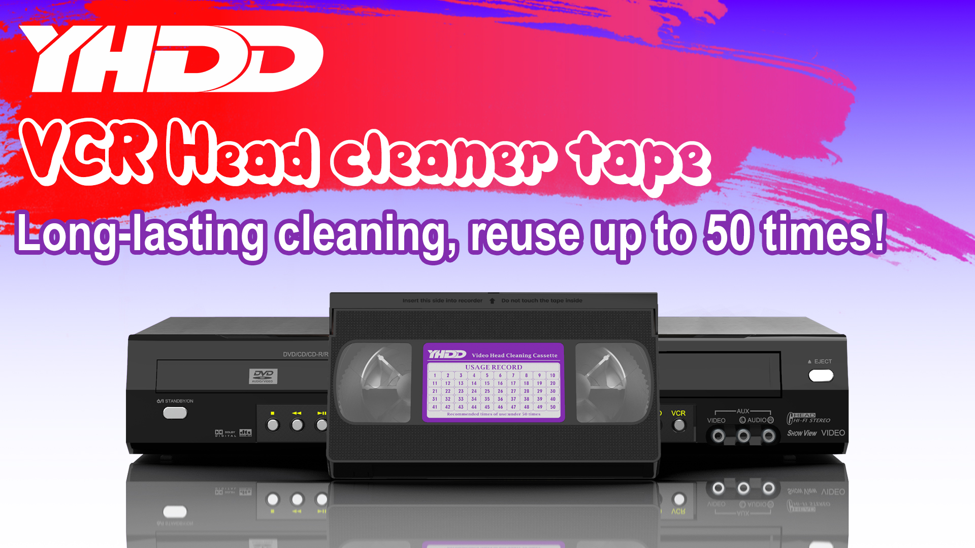 Amazon.co.jp: YHDD VCR ヘッドクリーナーテープ VHS/VCR ビデオ