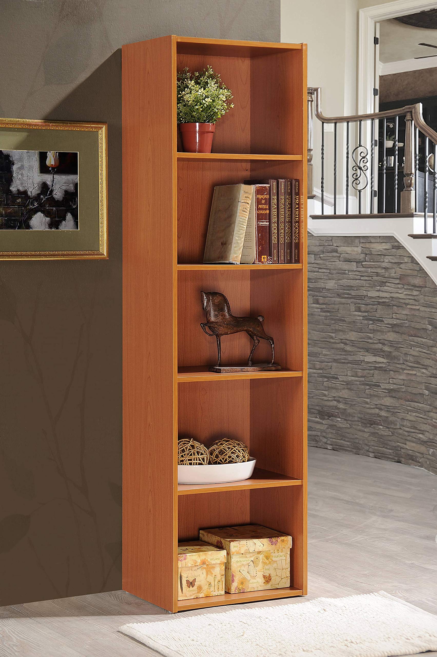 Hodedah 本棚 マホガニー 5段 【日本正規輸入品】 Amazon.co.jp