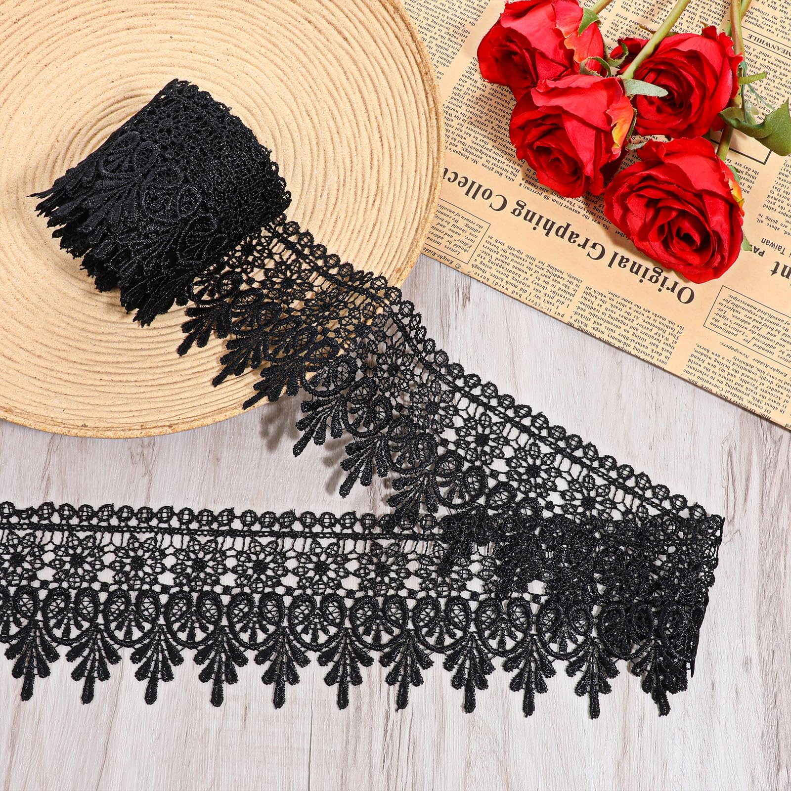 5 Yards Lace Trim Ribbon Lace Embroidered Edge DIY Sewing Craft Trimming - Foto 10