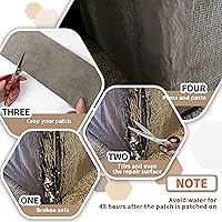 Vista 3 de Azobur Parche de reparación de sofá, parche de microfibra de gran tamaño, tela autoadhesiva, combinación súper rentable (marrón)