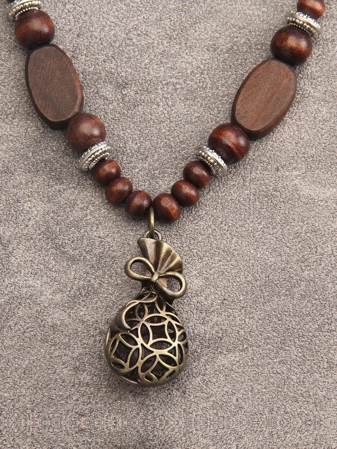 Leather Necklace for Women Long Boho Pendant Hippie Choker Necklace Bohemian Layered Leather Rope Wooden Jewelry Gifts - Image 6